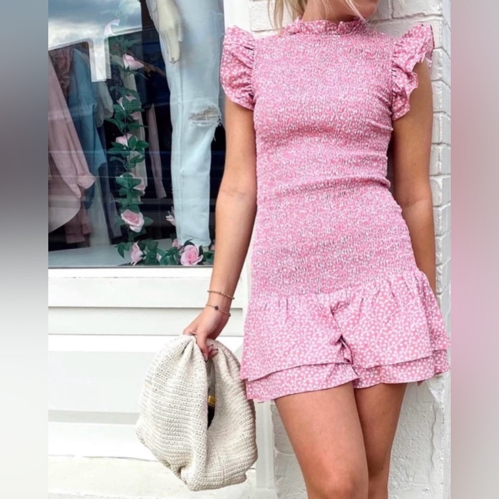 French Connection Drop Waist Ruffle Sleeve Dress